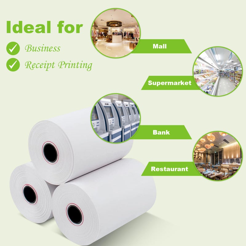 MFLABEL 2 1/4" Thermal Paper Rolls - 50 Rolls of 2.25 x 50' Credit Card Receipt Paper, Compatible with Clover POS, Visa/MasterCard Terminals, & Standard Credit Card Machines - Image 4